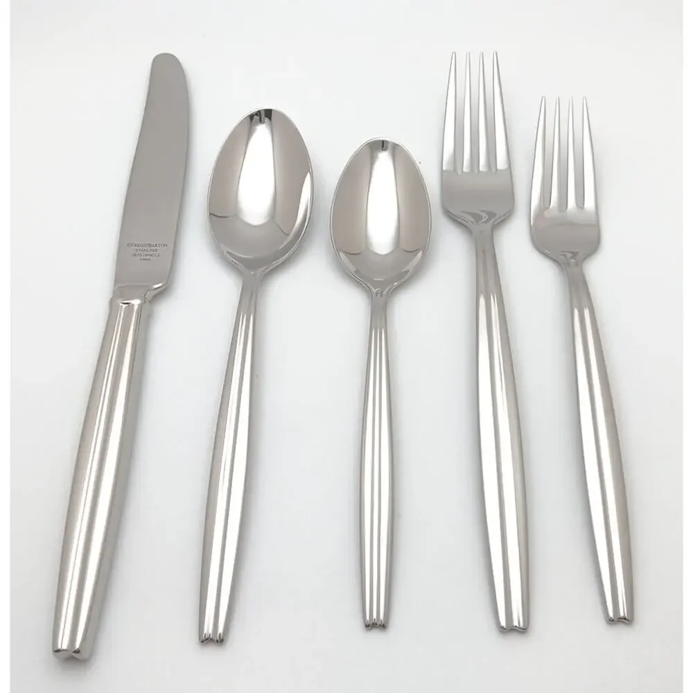 Reed & Barton Tate 5 Piece Place Set 18/10 Stainless Glossy Flatware